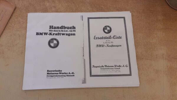 Manuale - Handbuch fur den 0,75 ltr 15 ps BMW Kraftwagen